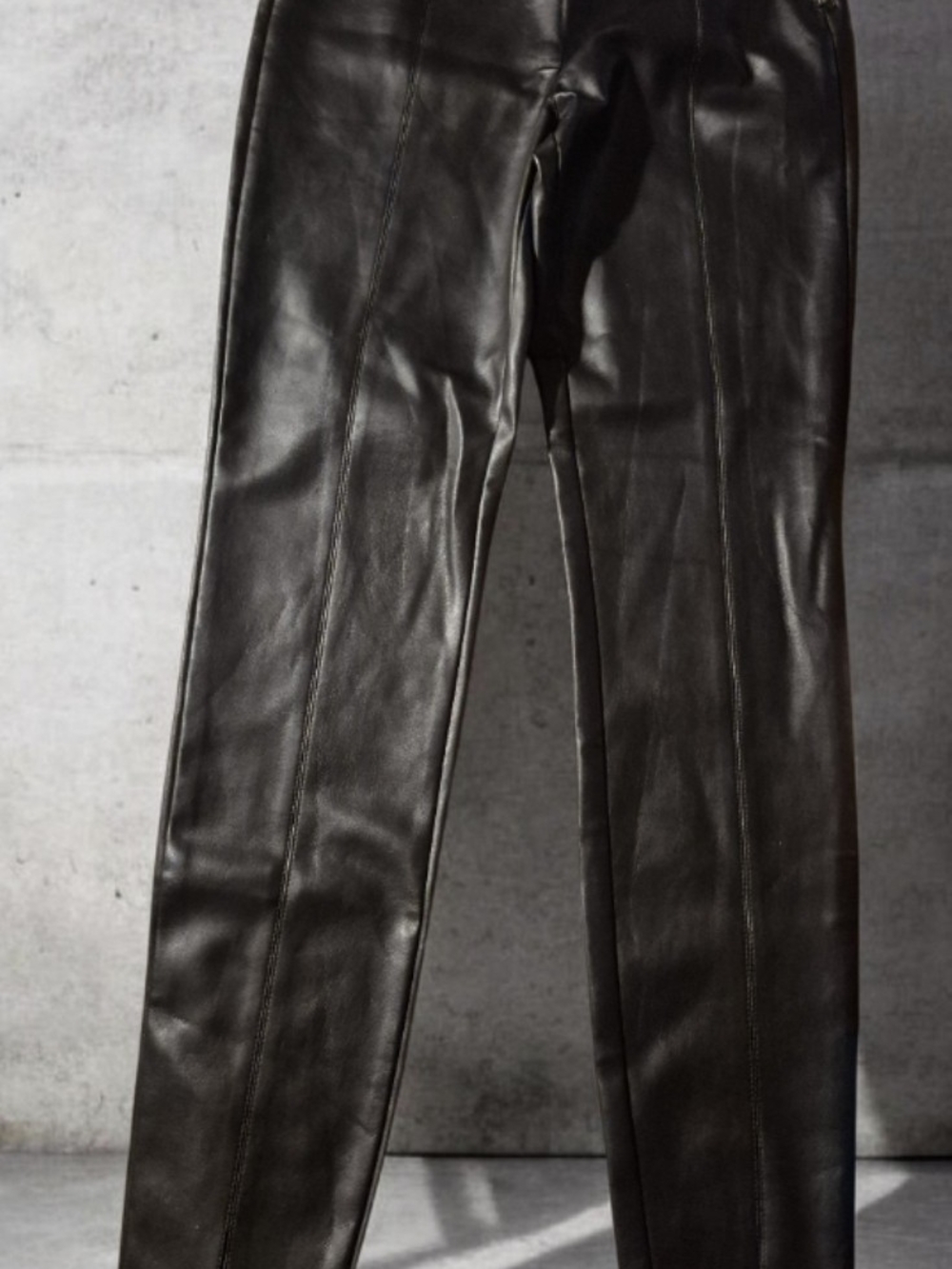 Zara Black Faux Leather Slim Pants